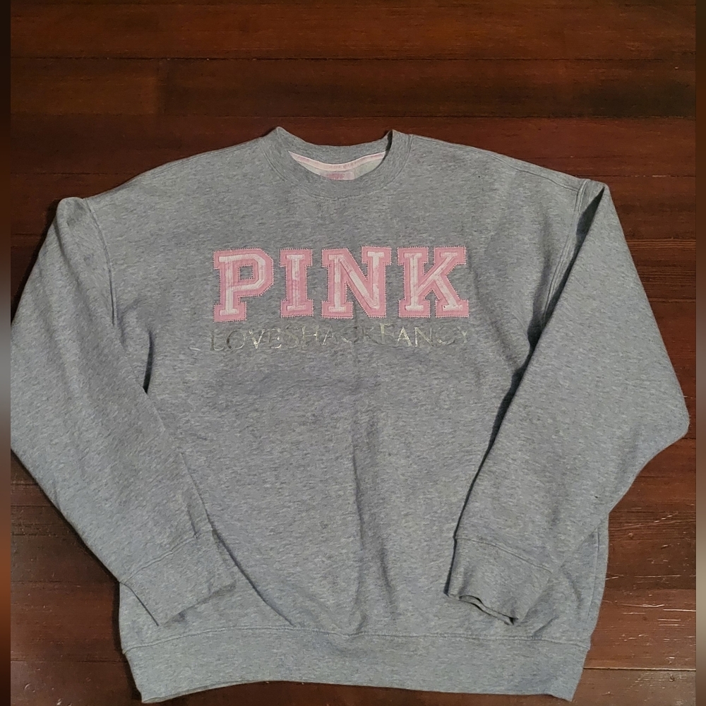 PINK X LoveShackFancyPINK Bling Oversized Crew Sweatshirt